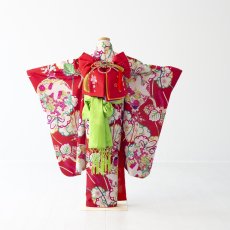 画像2: 【KIMONOTTE】　７歳　レッド　 【対応身長】１２０cm〜１３８cm (2)